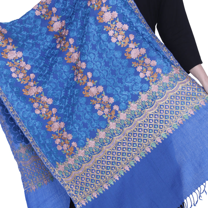 Women's Aari Embroidered Pure Wool Stole