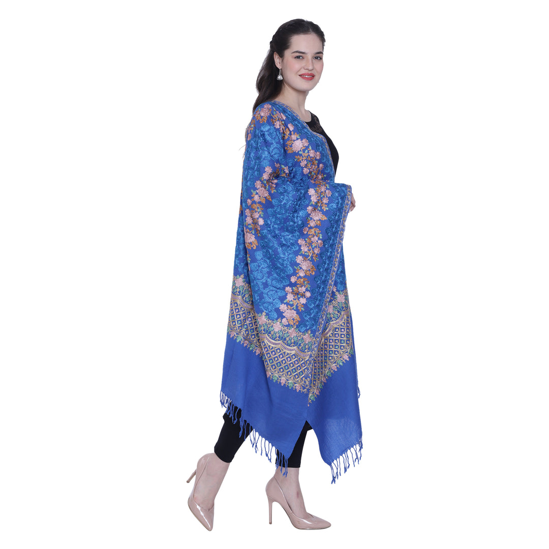 Women's Aari Embroidered Pure Wool Stole