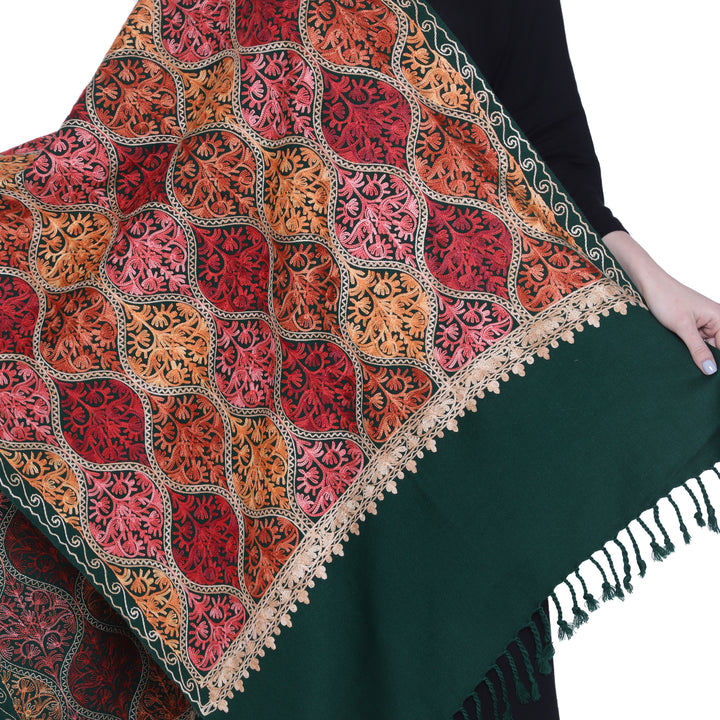 Women's Aari Embroidered Wool Stole