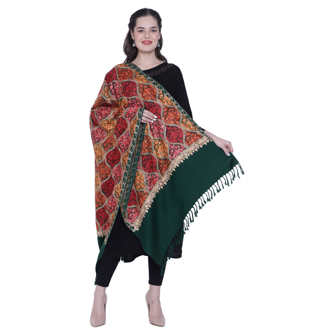 Women's Aari Embroidered Wool Stole