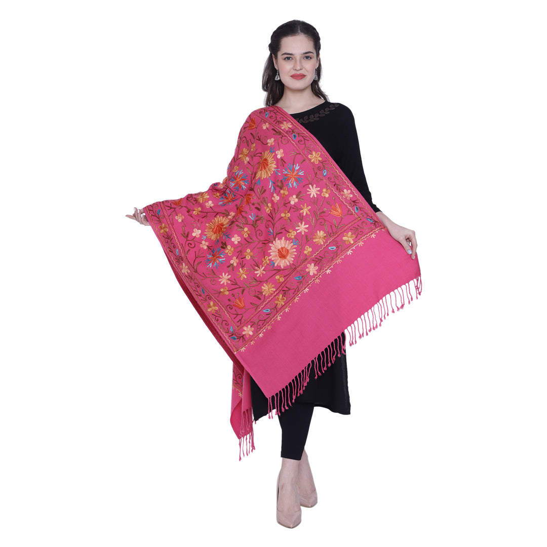 Women's Aari Embroidered Wool Stole