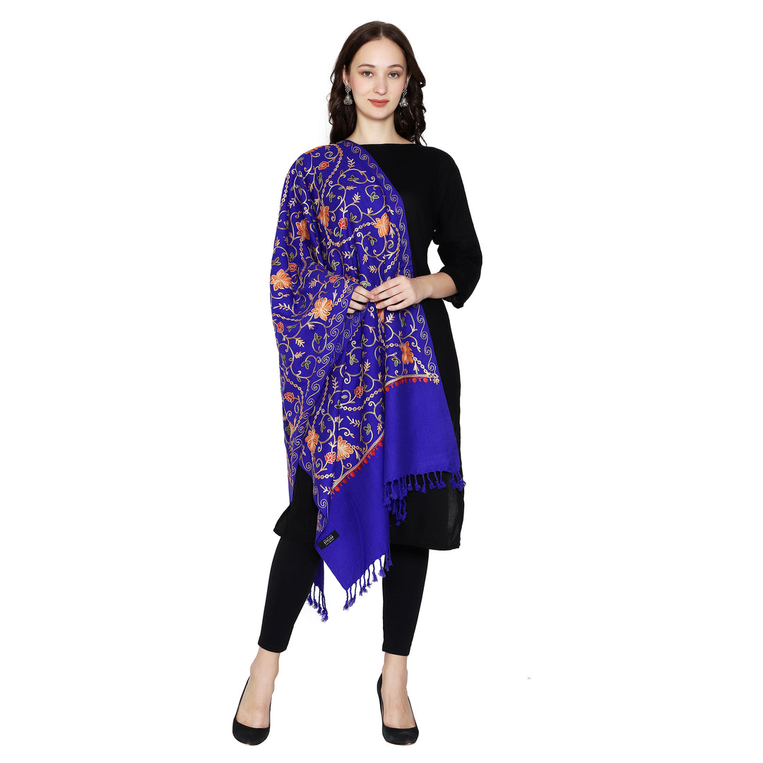 Women's Aari Embroidered Wool Stole