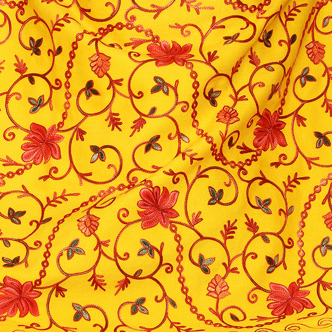 Women's Aari Embroidered Wool Stole