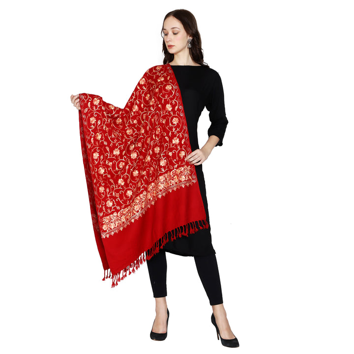 Women's Aari Embroidered Wool Stole