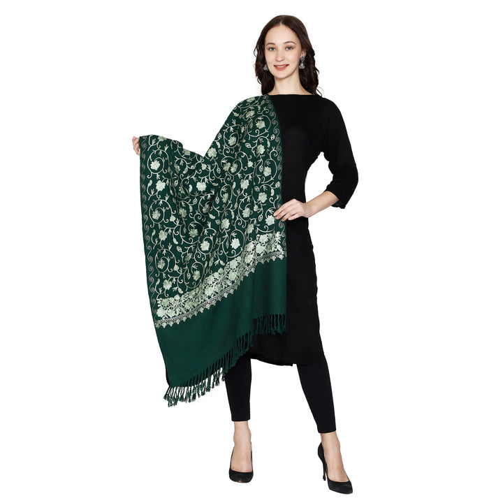 Women's Aari Embroidered Wool Stole