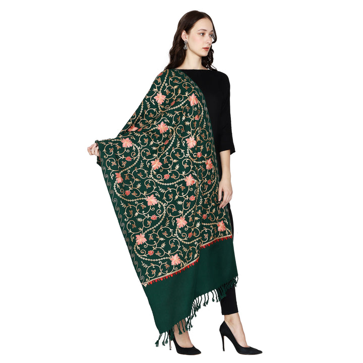 Women's Aari Embroidered Wool Stole