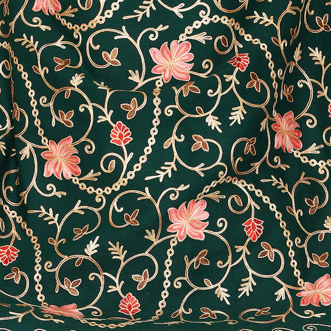 Women's Aari Embroidered Wool Stole