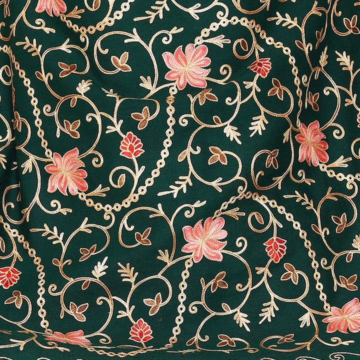 Women's Aari Embroidered Wool Stole