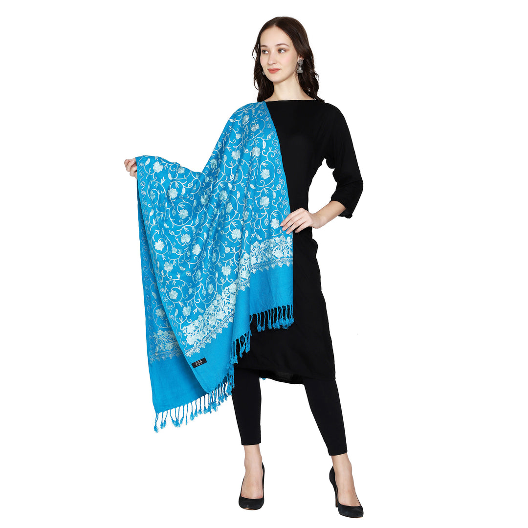 Women's Aari Embroidered Wool Stole