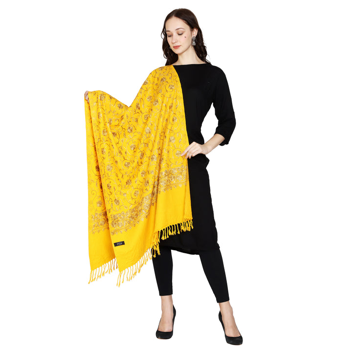 Women's Aari Embroidered Wool Stole