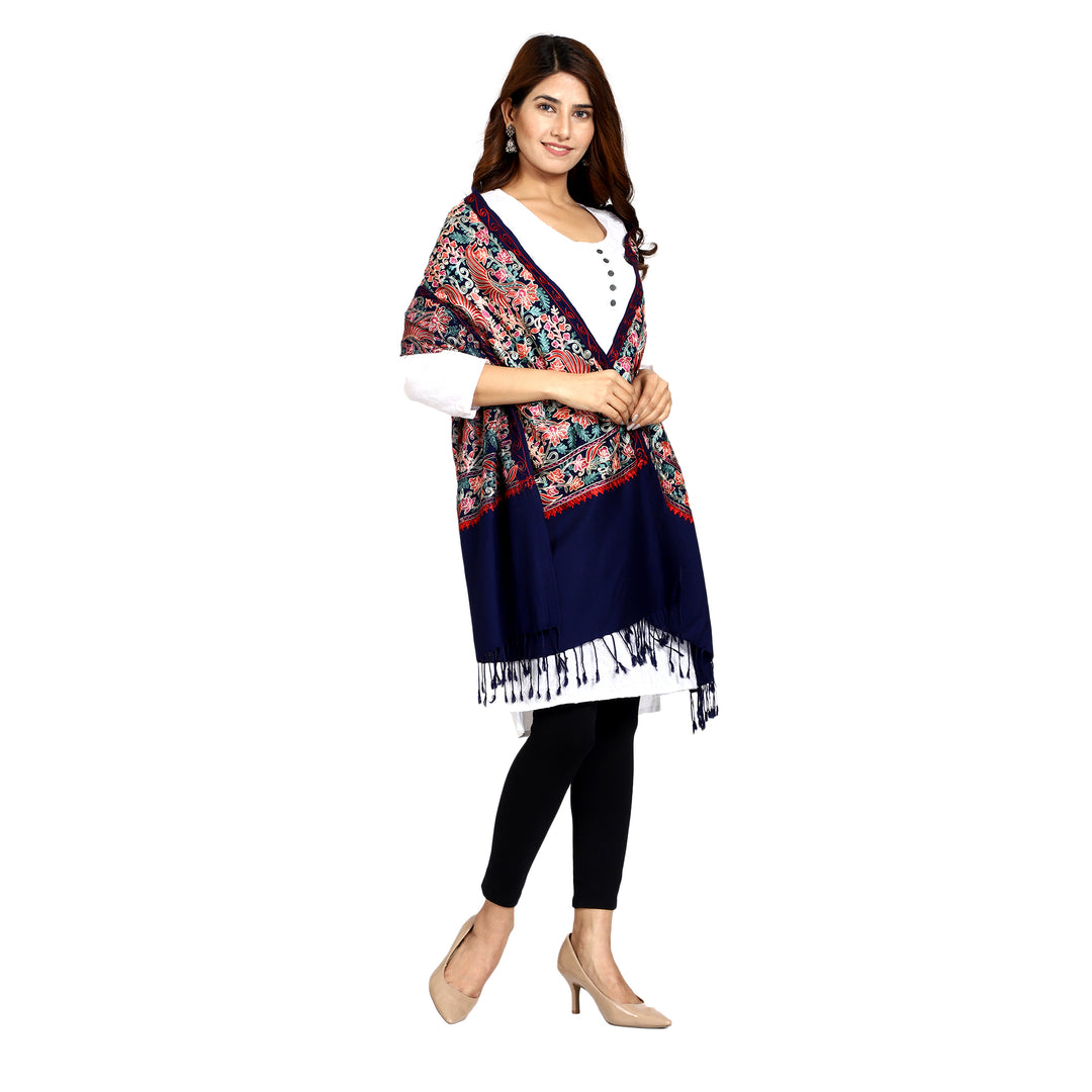 Women's Aari Embroidered Wool Stole