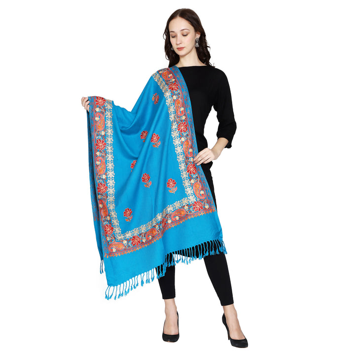 Women's Aari Embroidered Wool Stole