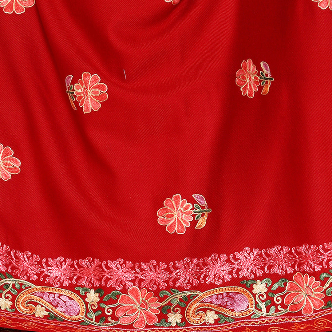 Women's Aari Embroidered Wool Stole