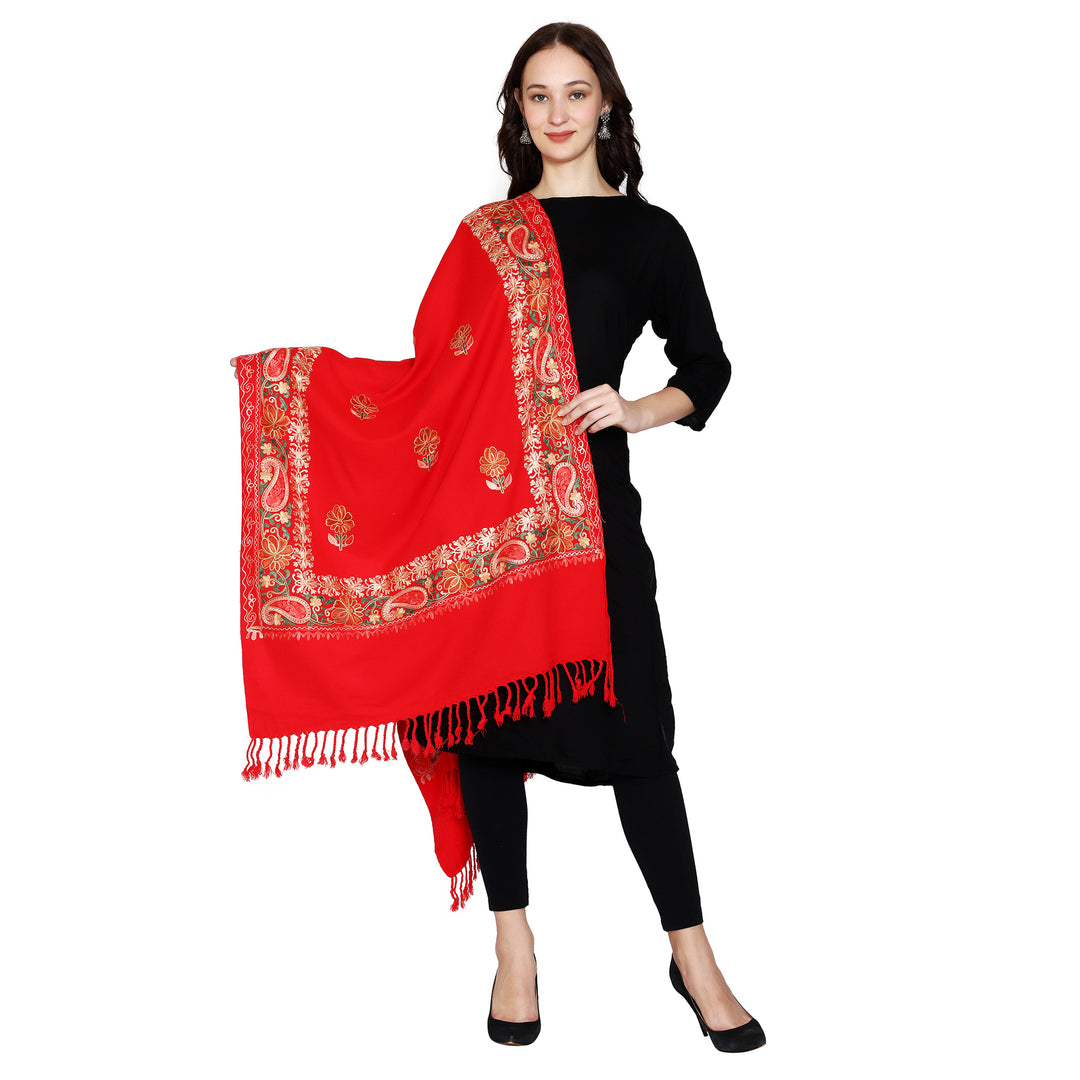 Women's Aari Embroidered Wool Stole