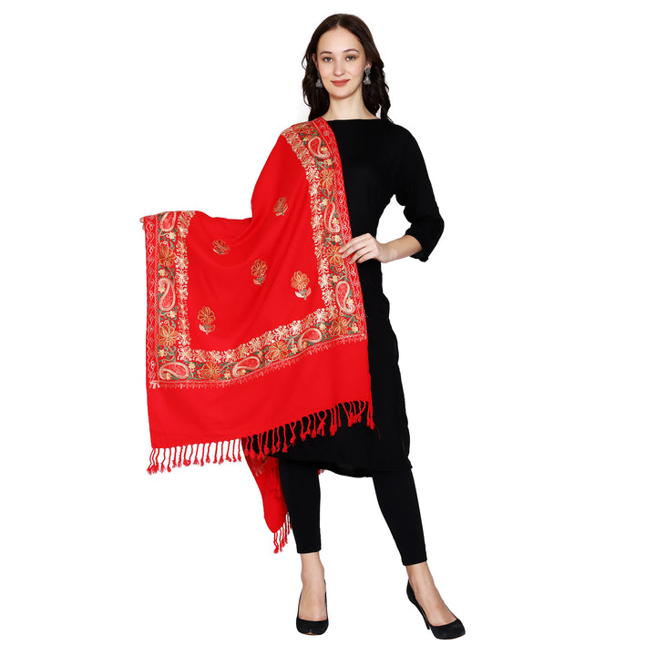 Women's Aari Embroidered Wool Stole