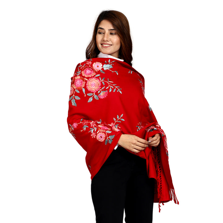 Women's Aari Embroidered Wool Stole