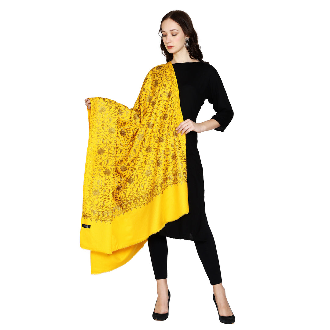 Women's Aari Embroidered Wool Shawl