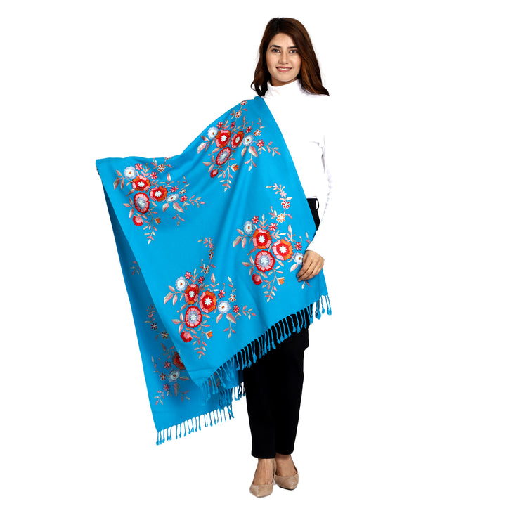 Women's Aari Embroidered Wool Stole