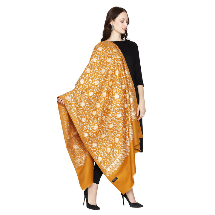 Women's Aari Embroidered Wool Shawl