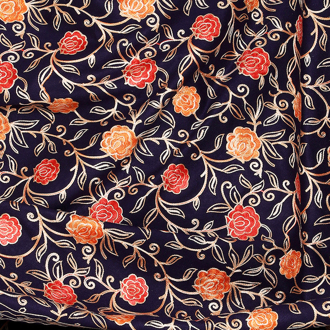 Women's Aari Embroidered Wool Shawl