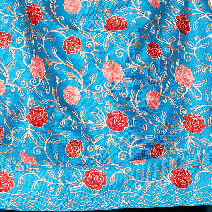 Women's Aari Embroidered Wool Shawl