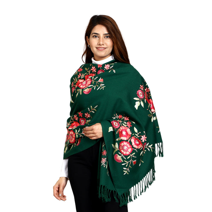 Women's Aari Embroidered Wool Stole