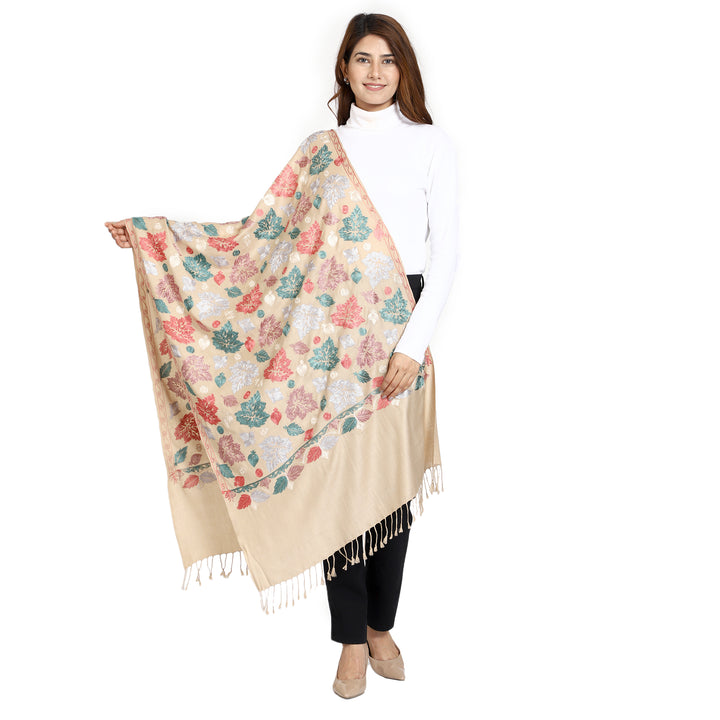 Women's Aari Embroidered Wool Stole