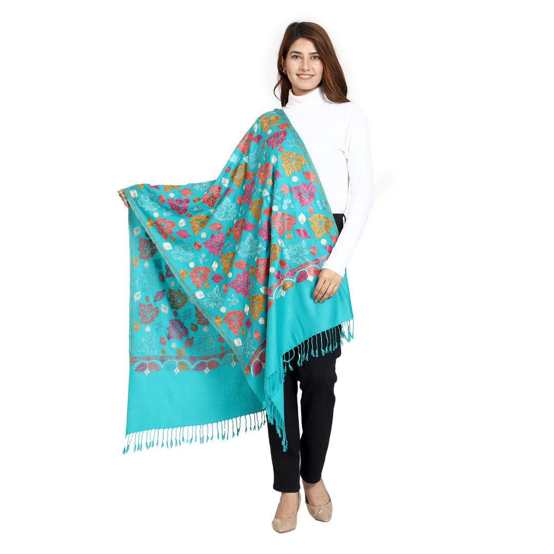 Women's Aari Embroidered Wool Stole