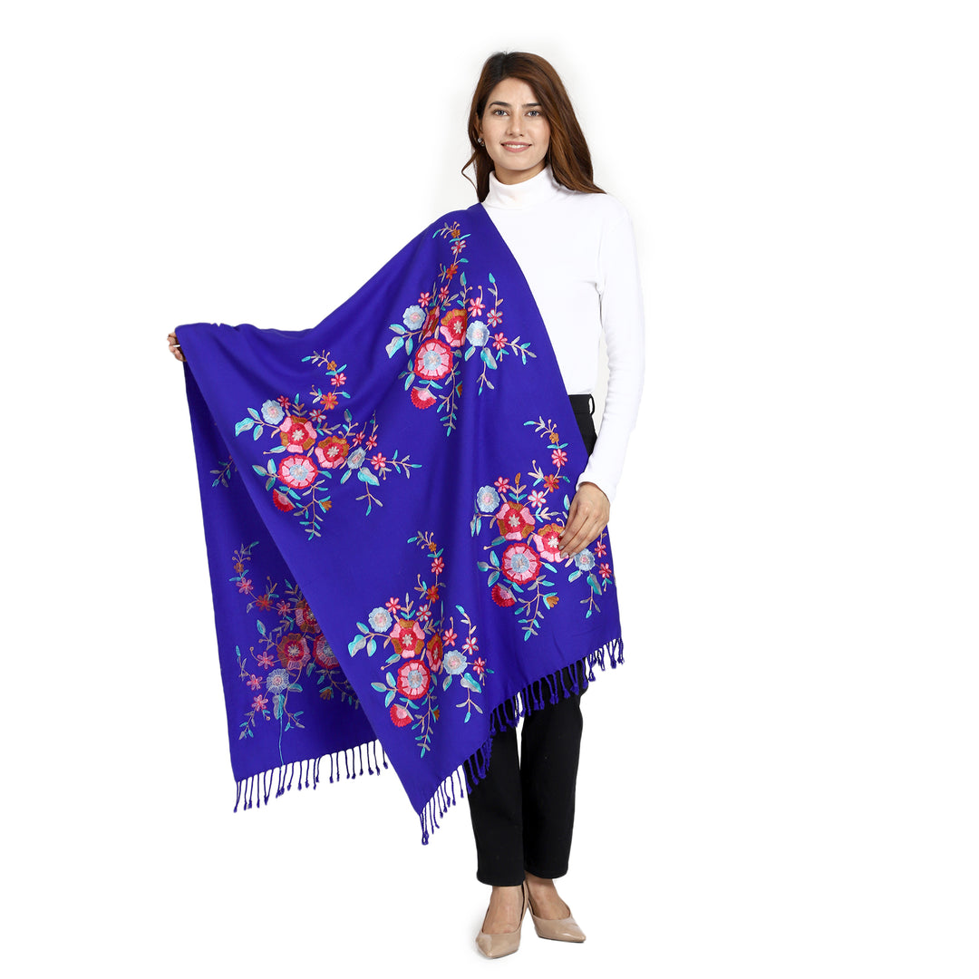 Women's Aari Embroidered Wool Stole