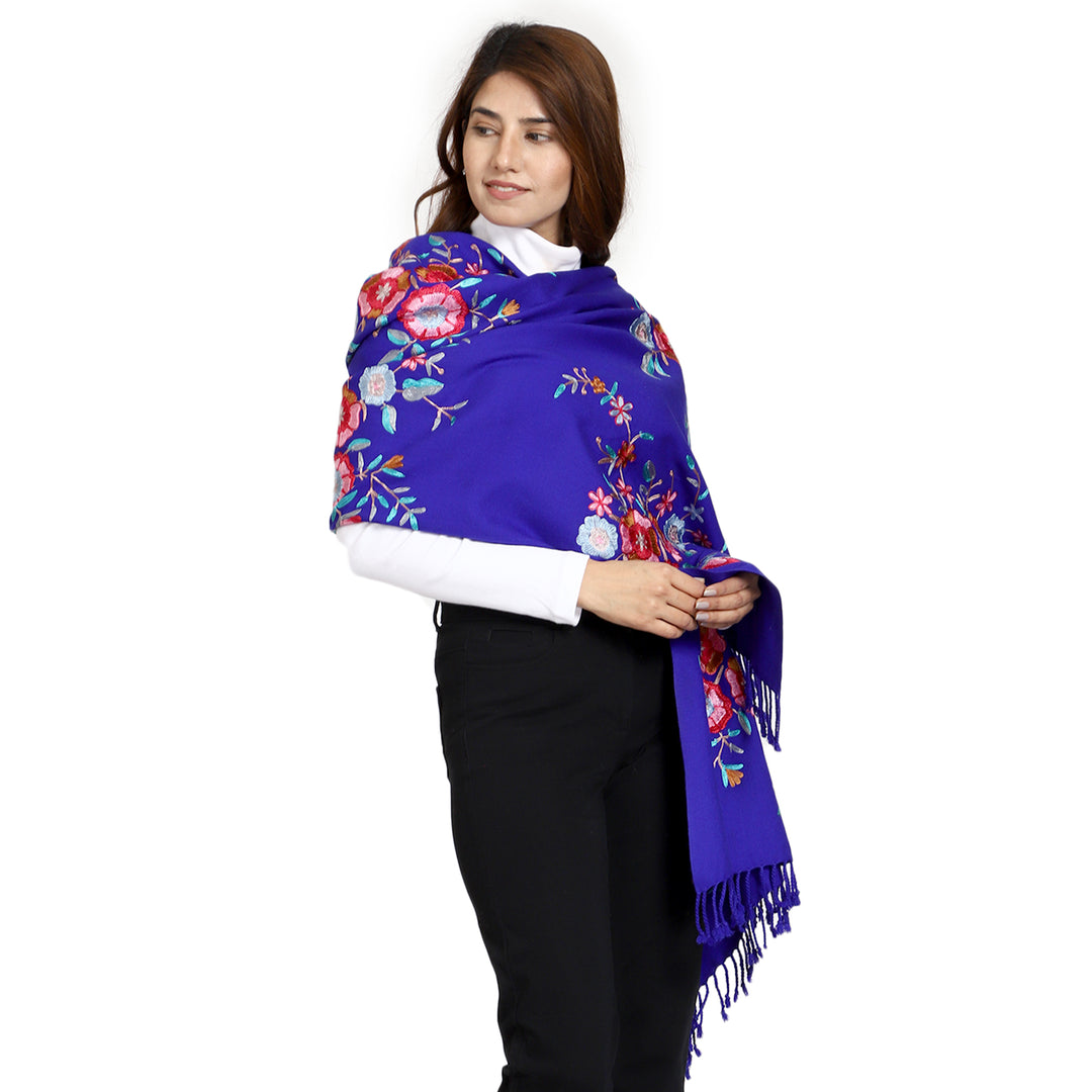 Women's Aari Embroidered Wool Stole