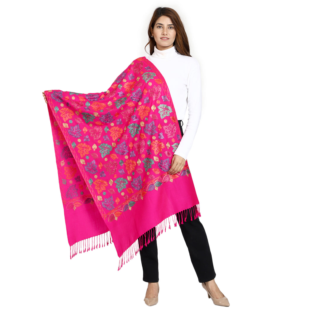 Women's Aari Embroidered Wool Stole