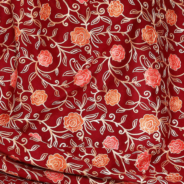 Women's Aari Embroidered Wool Shawl