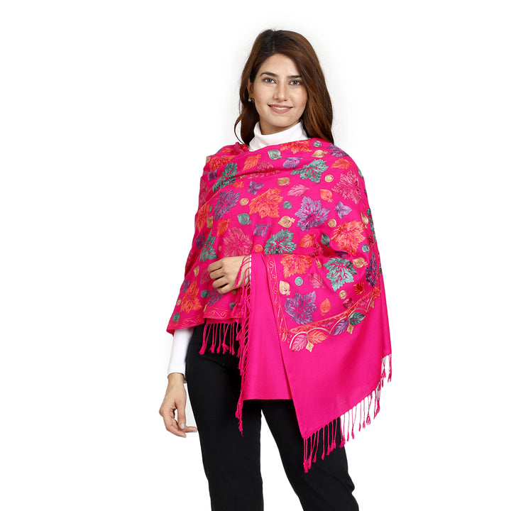 Women's Aari Embroidered Wool Stole