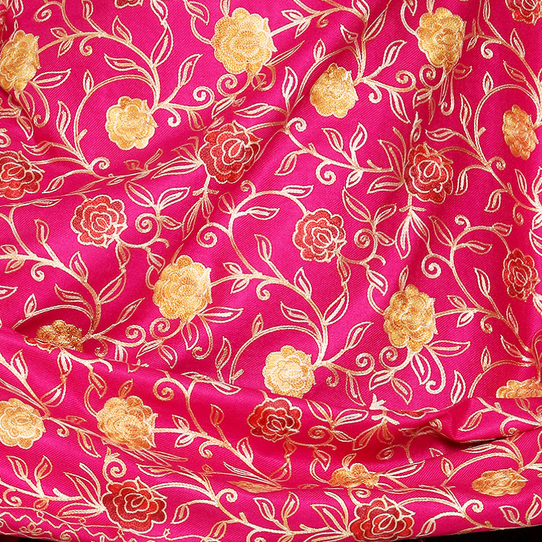 Women's Aari Embroidered Wool Shawl