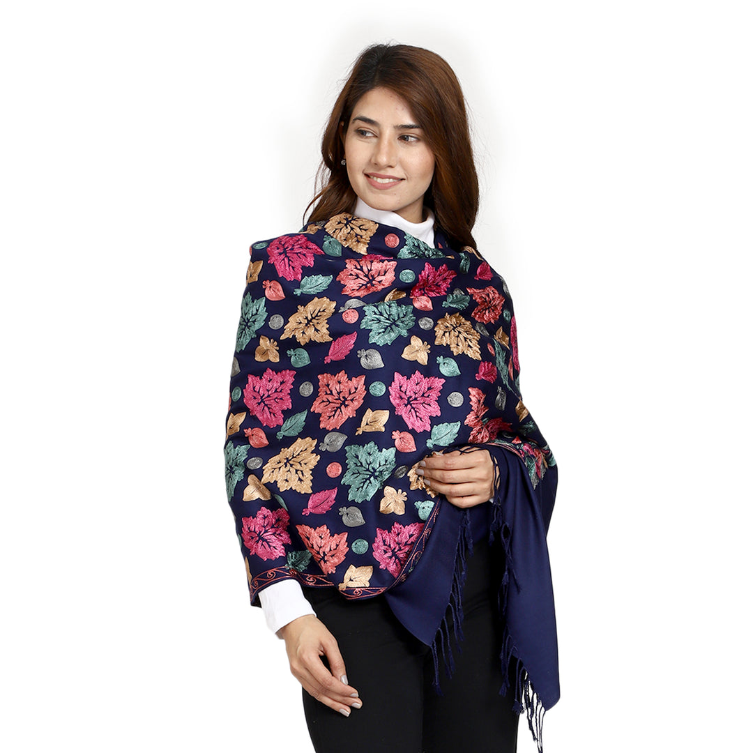 Women's Aari Embroidered Wool Stole