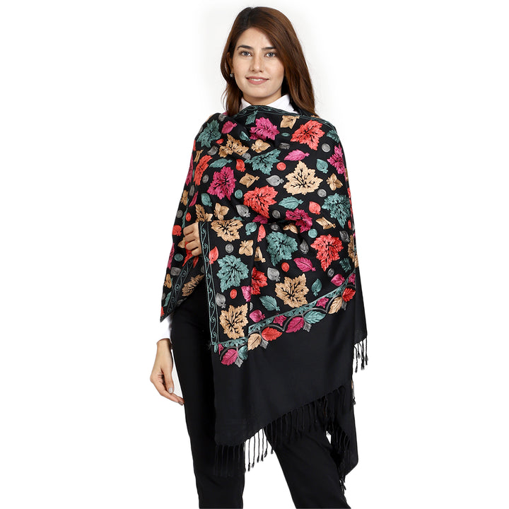 Women's Aari Embroidered Wool Stole