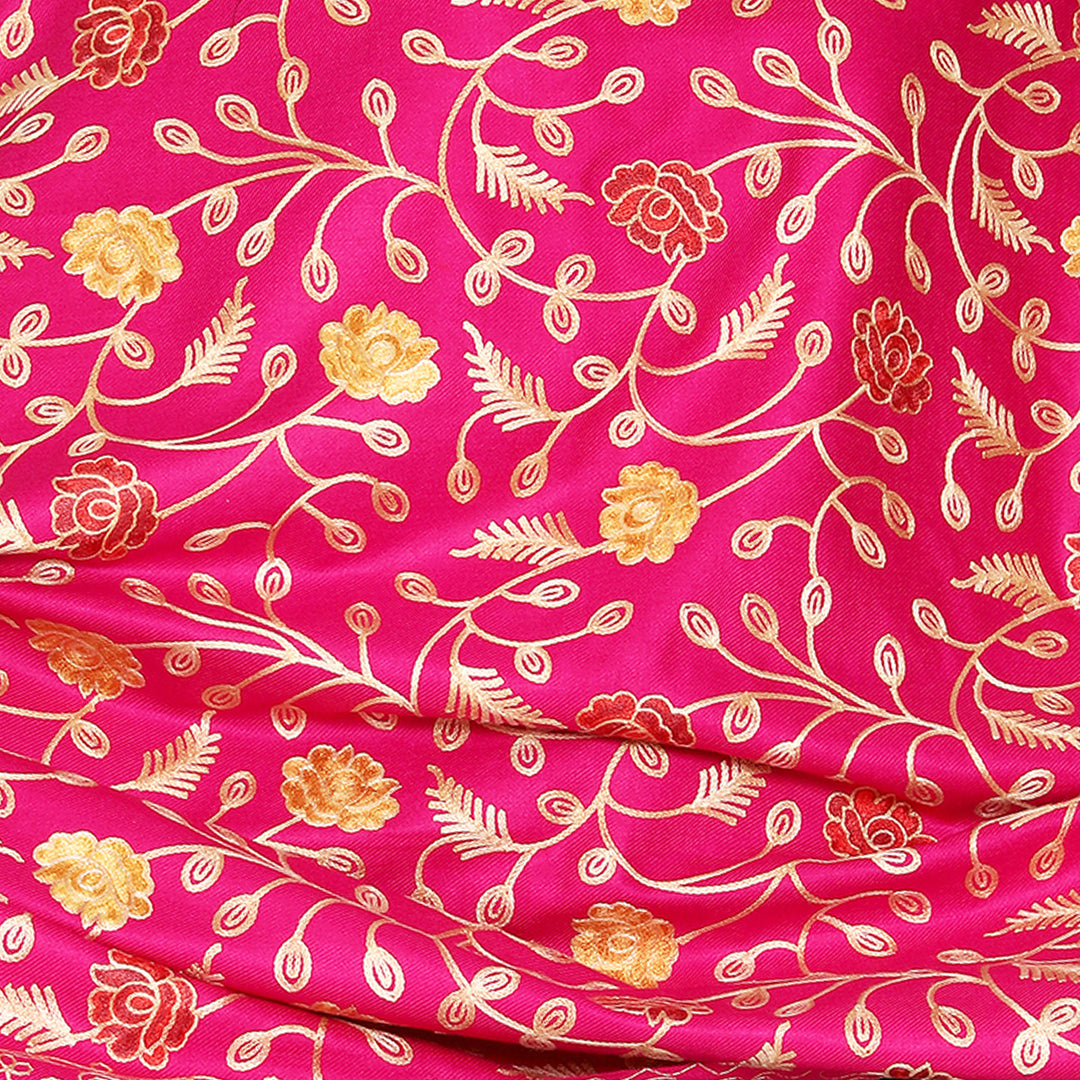 Women's Aari Embroidered Wool Shawl