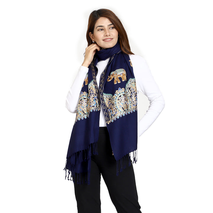 Women's Aari Embroidered Wool Stole