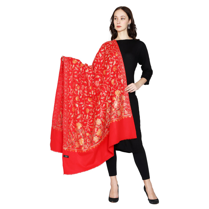 Women's Aari Embroidered Wool Shawl