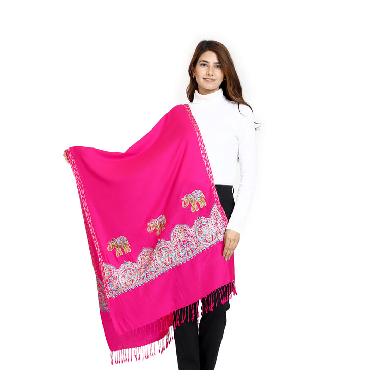 Women's Aari Embroidered Wool Stole