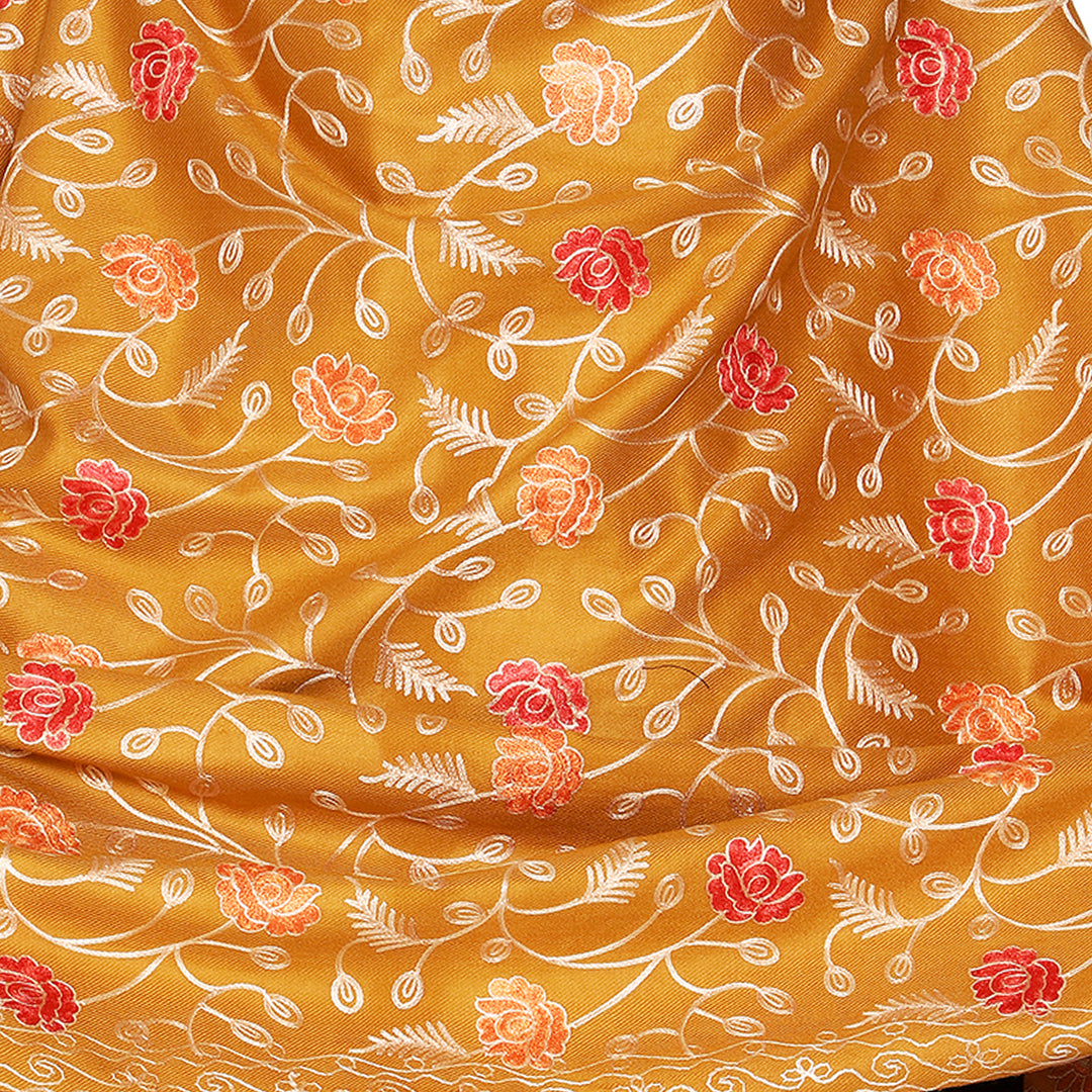 Women's Aari Embroidered Wool Shawl