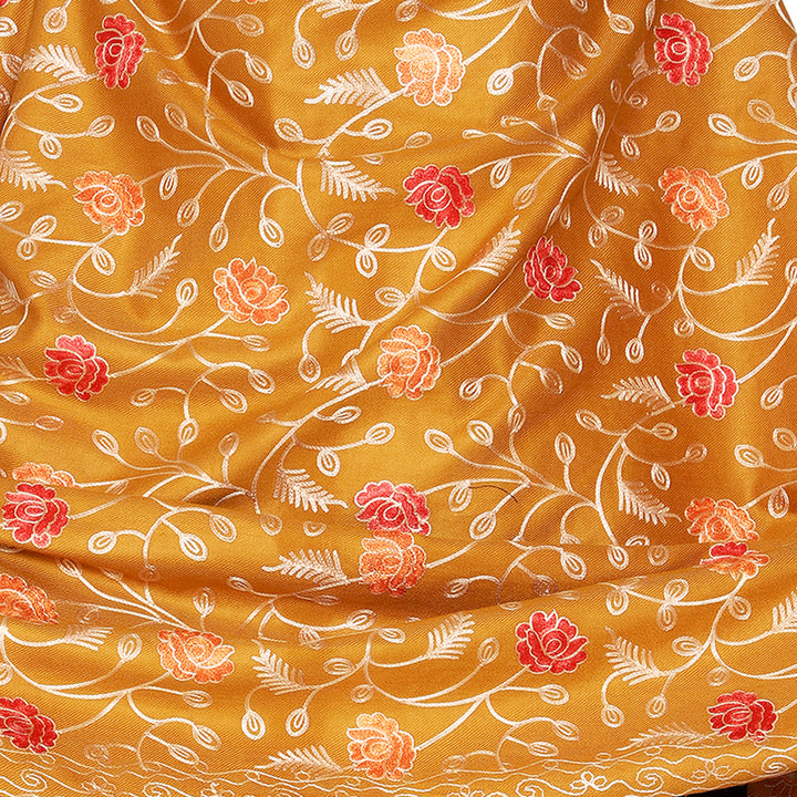 Women's Aari Embroidered Wool Shawl