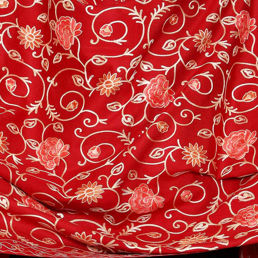 Women's Aari Embroidered Wool Shawl