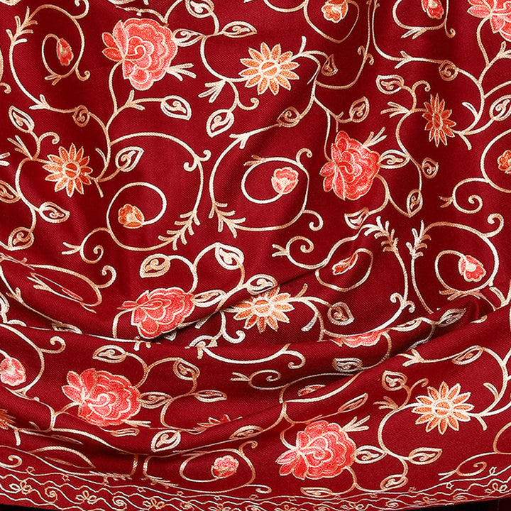 Women's Aari Embroidered Wool Shawl