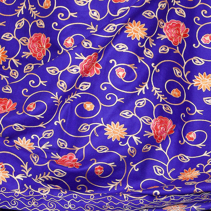 Women's Aari Embroidered Wool Shawl