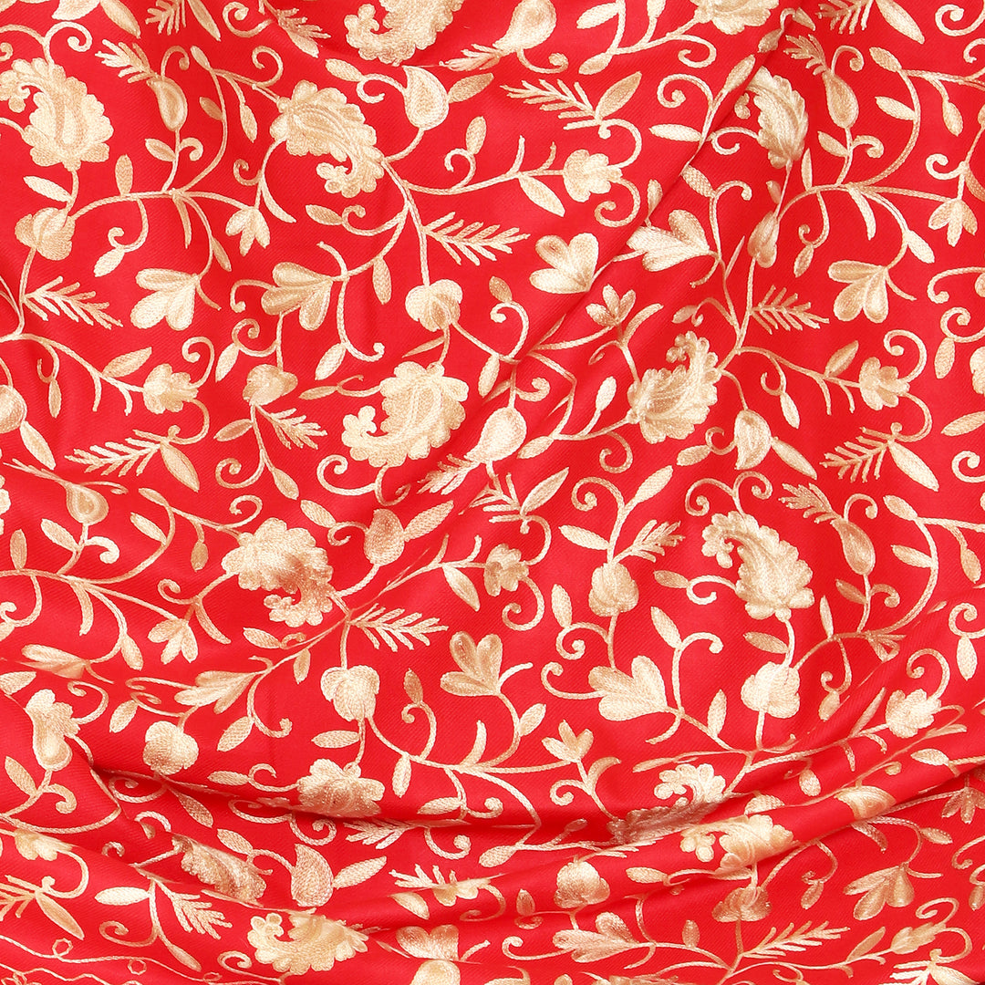 Women's Aari Embroidered Wool Shawl