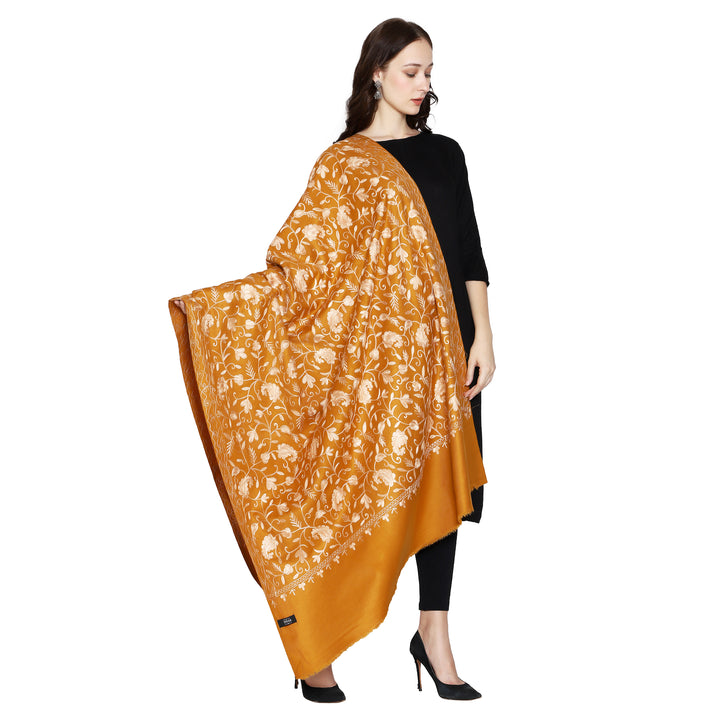 Women's Aari Embroidered Wool Shawl