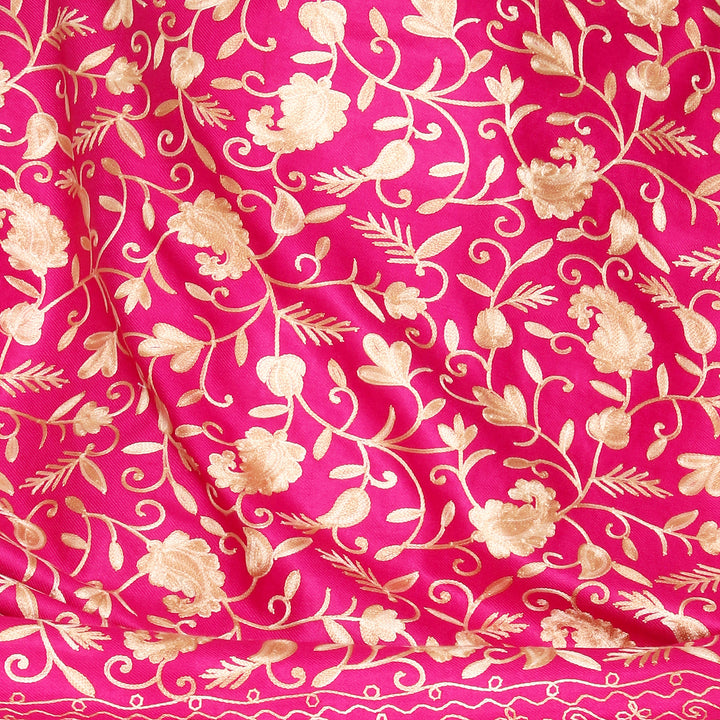 Women's Aari Embroidered Wool Shawl