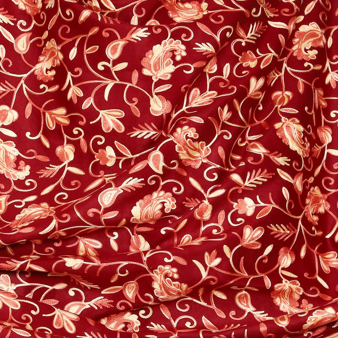 Women's Aari Embroidered Wool Shawl