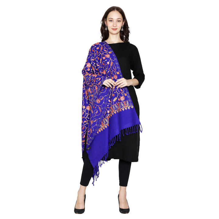 Women's Aari Embroidered Wool Stole